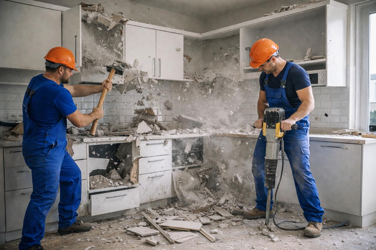 Keuken renovatiesloop door sloopkrachten.nl
